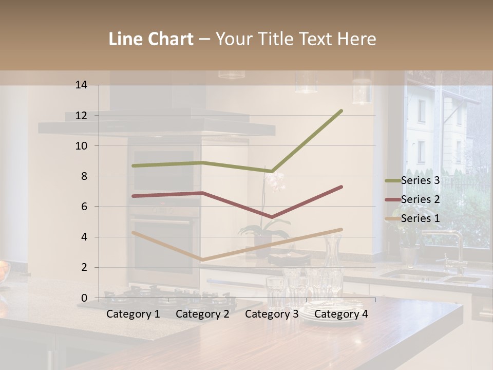 A Kitchen With A Center Island And A Stove Top Oven PowerPoint Template