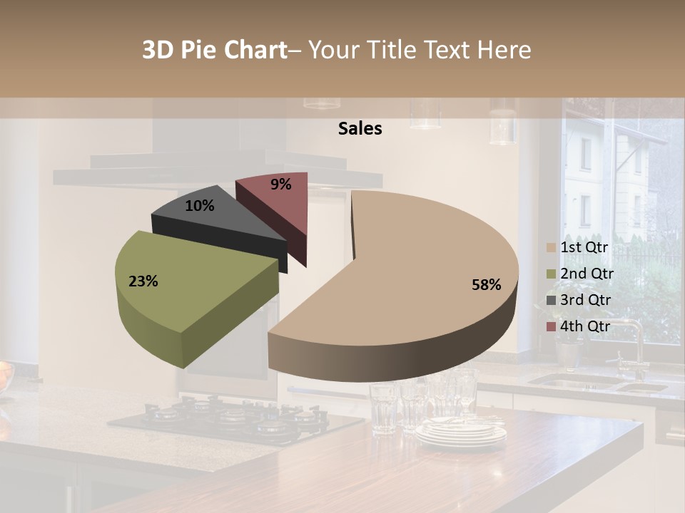A Kitchen With A Center Island And A Stove Top Oven PowerPoint Template