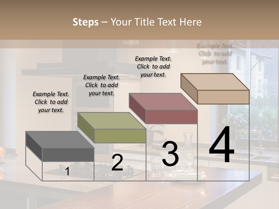 A Kitchen With A Center Island And A Stove Top Oven PowerPoint Template