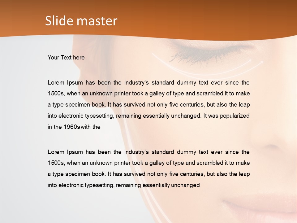 A Woman With Her Eyes Closed And Her Eyes Closed PowerPoint Template