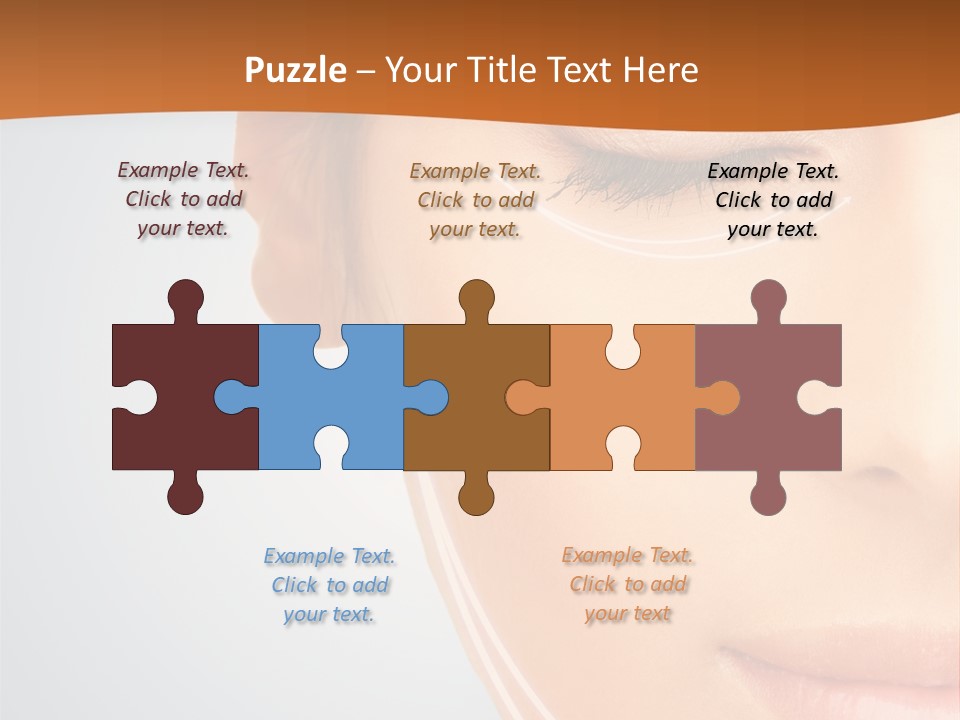 A Woman With Her Eyes Closed And Her Eyes Closed PowerPoint Template