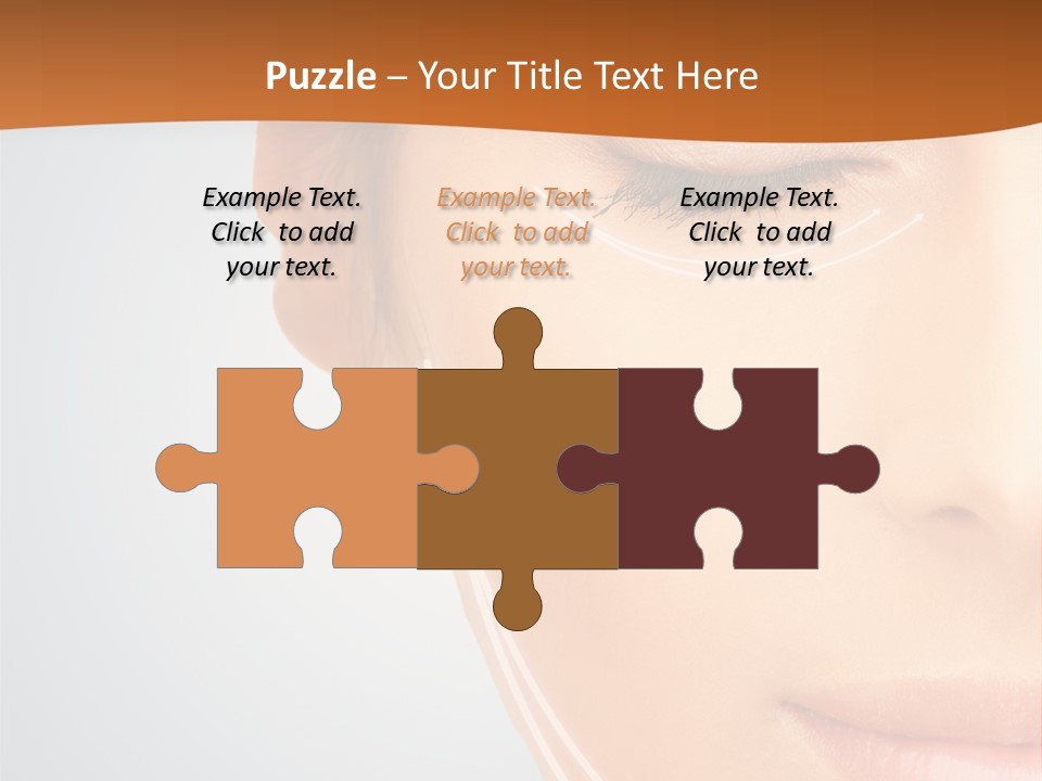 A Woman With Her Eyes Closed And Her Eyes Closed PowerPoint Template