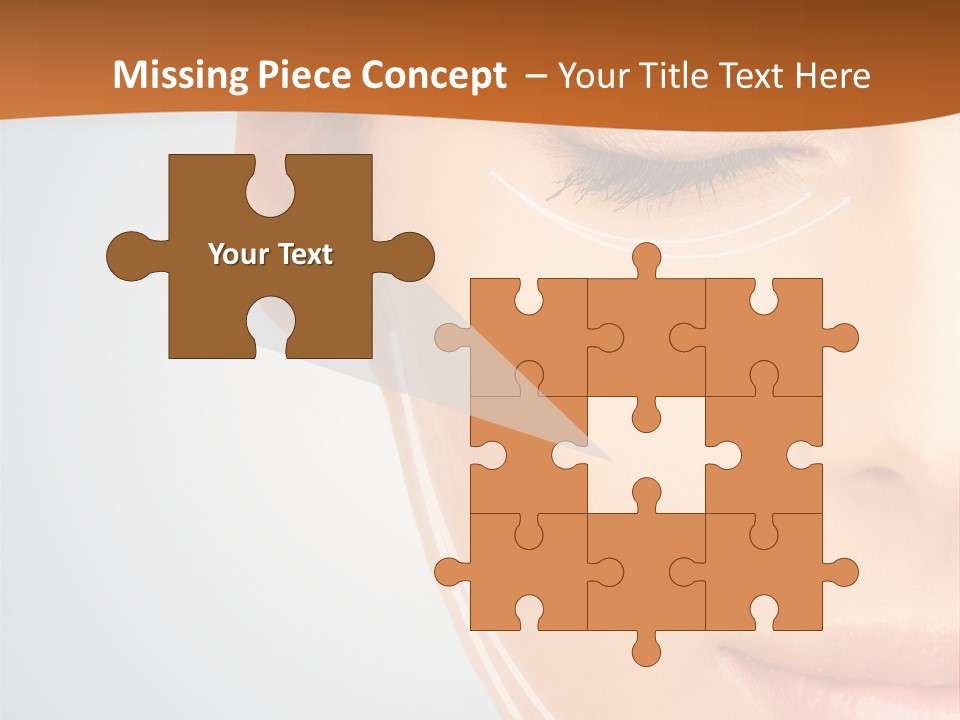 A Woman With Her Eyes Closed And Her Eyes Closed PowerPoint Template