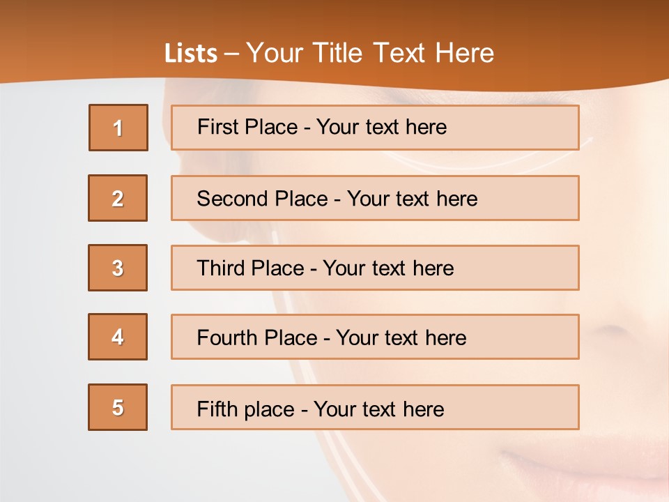 A Woman With Her Eyes Closed And Her Eyes Closed PowerPoint Template
