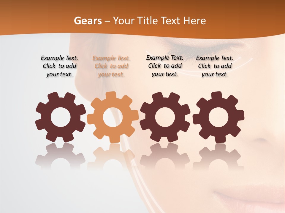 A Woman With Her Eyes Closed And Her Eyes Closed PowerPoint Template