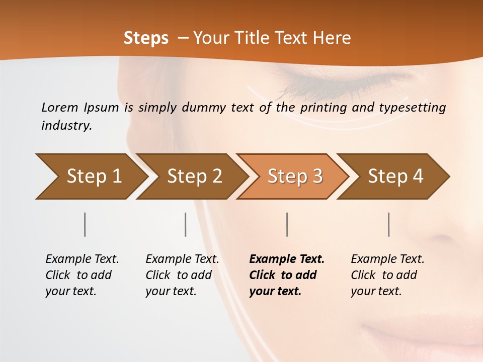 A Woman With Her Eyes Closed And Her Eyes Closed PowerPoint Template