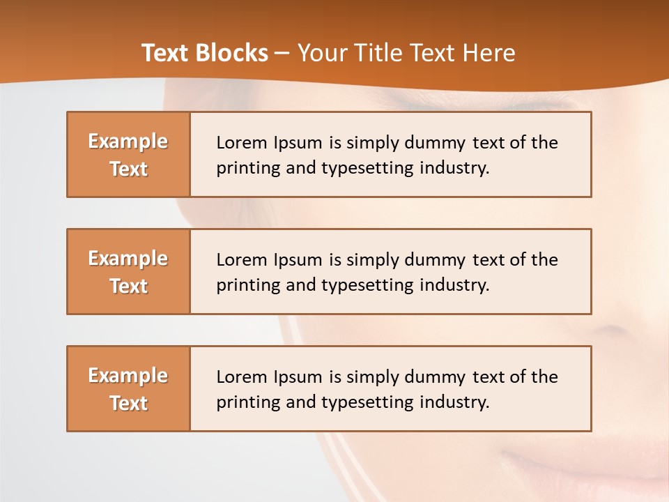 A Woman With Her Eyes Closed And Her Eyes Closed PowerPoint Template