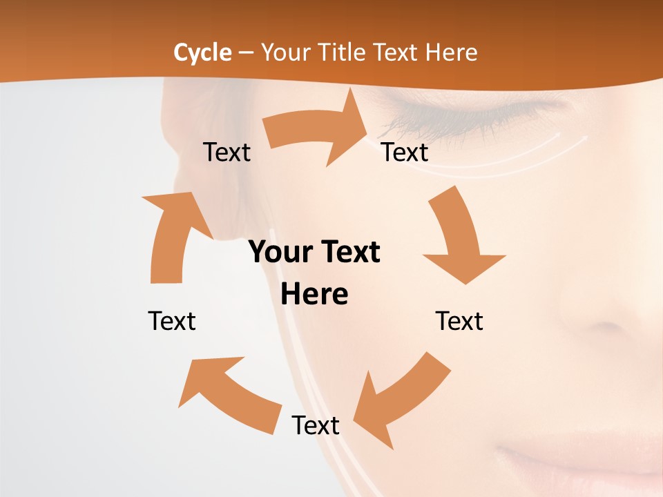 A Woman With Her Eyes Closed And Her Eyes Closed PowerPoint Template