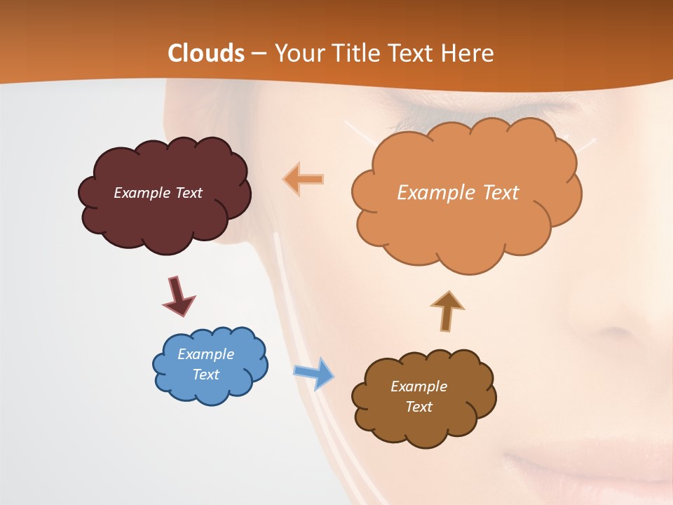 A Woman With Her Eyes Closed And Her Eyes Closed PowerPoint Template