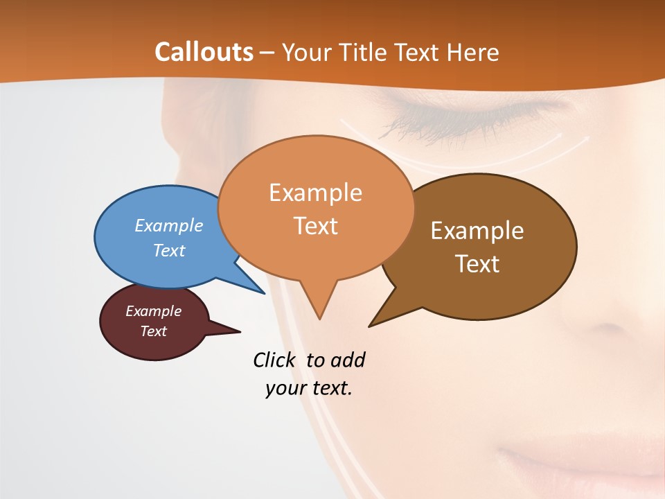 A Woman With Her Eyes Closed And Her Eyes Closed PowerPoint Template