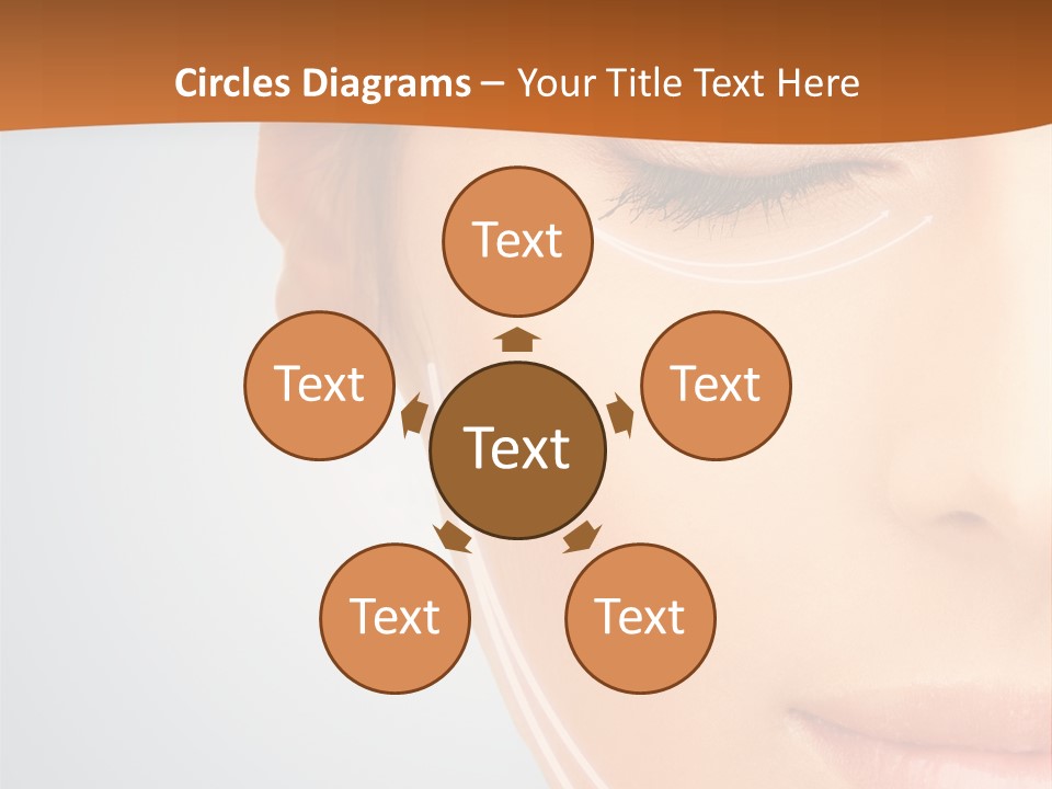 A Woman With Her Eyes Closed And Her Eyes Closed PowerPoint Template