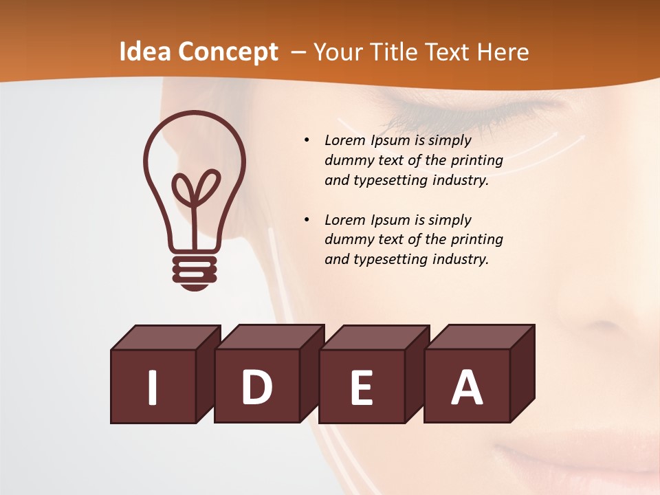 A Woman With Her Eyes Closed And Her Eyes Closed PowerPoint Template