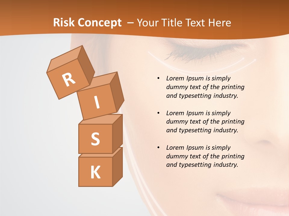 A Woman With Her Eyes Closed And Her Eyes Closed PowerPoint Template