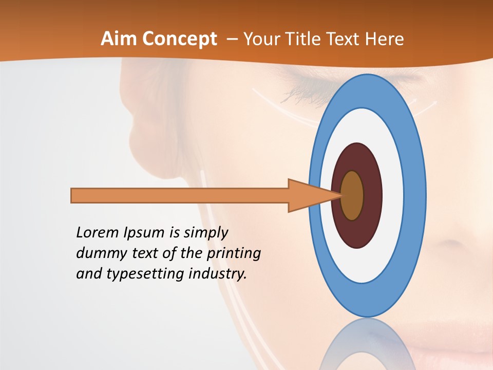 A Woman With Her Eyes Closed And Her Eyes Closed PowerPoint Template