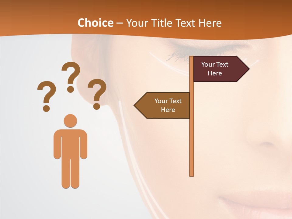 A Woman With Her Eyes Closed And Her Eyes Closed PowerPoint Template