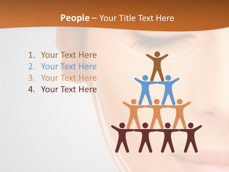 A Woman With Her Eyes Closed And Her Eyes Closed PowerPoint Template