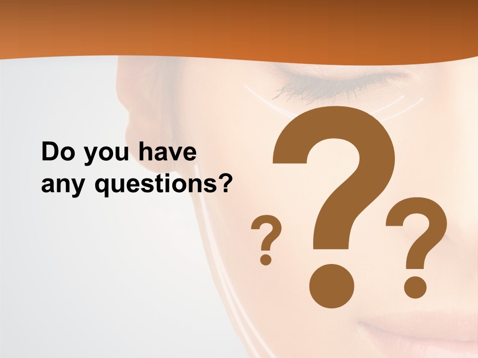 A Woman With Her Eyes Closed And Her Eyes Closed PowerPoint Template