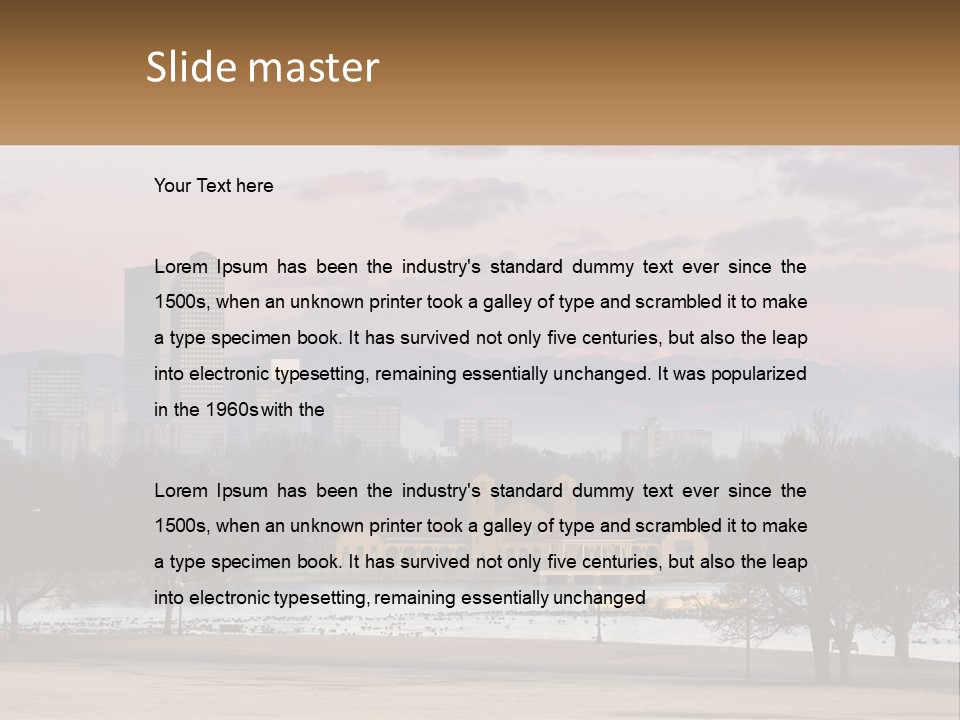 A Picture Of A City With Mountains In The Background PowerPoint Template