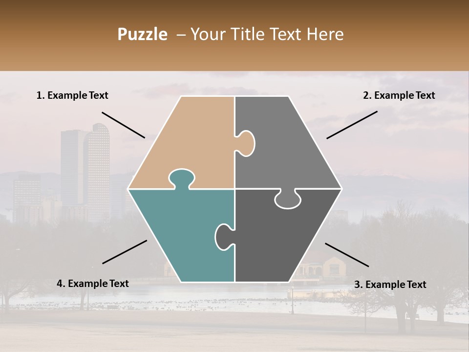 A Picture Of A City With Mountains In The Background PowerPoint Template