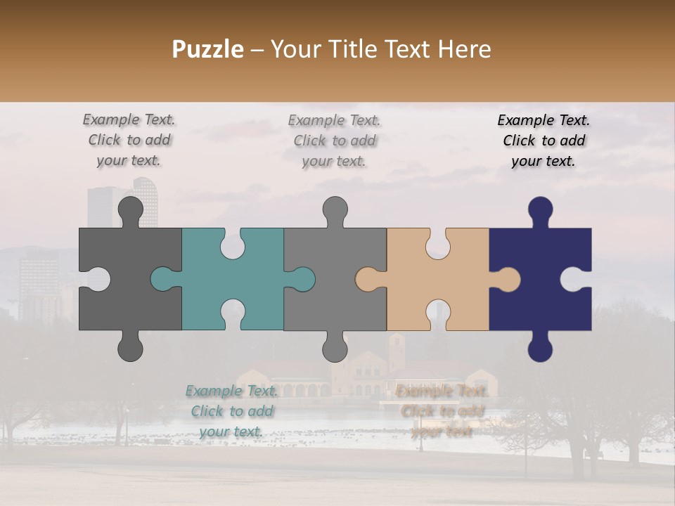 A Picture Of A City With Mountains In The Background PowerPoint Template