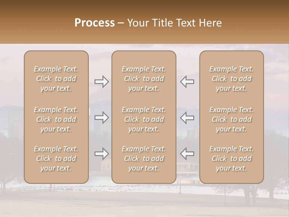 A Picture Of A City With Mountains In The Background PowerPoint Template