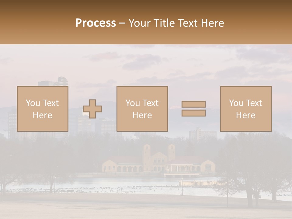 A Picture Of A City With Mountains In The Background PowerPoint Template