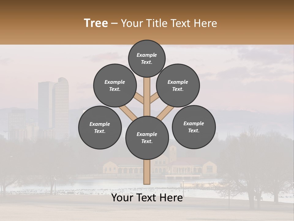 A Picture Of A City With Mountains In The Background PowerPoint Template