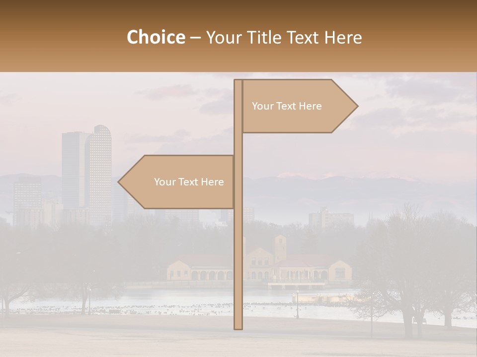 A Picture Of A City With Mountains In The Background PowerPoint Template