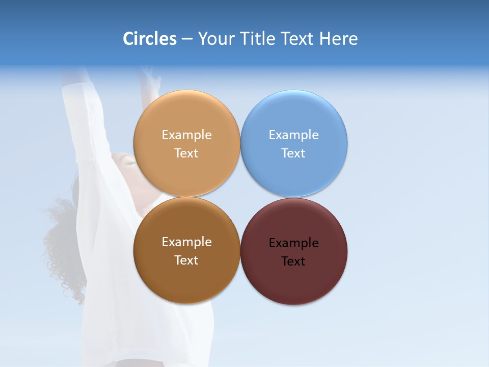 A Woman In A White Shirt Is Reaching Up To The Sky PowerPoint Template