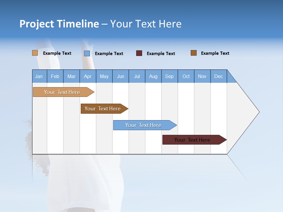 A Woman In A White Shirt Is Reaching Up To The Sky PowerPoint Template