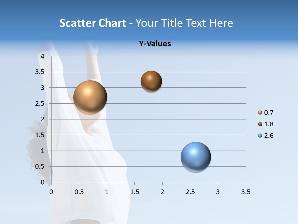 A Woman In A White Shirt Is Reaching Up To The Sky PowerPoint Template