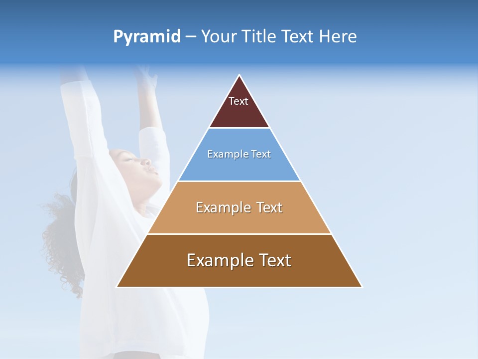 A Woman In A White Shirt Is Reaching Up To The Sky PowerPoint Template