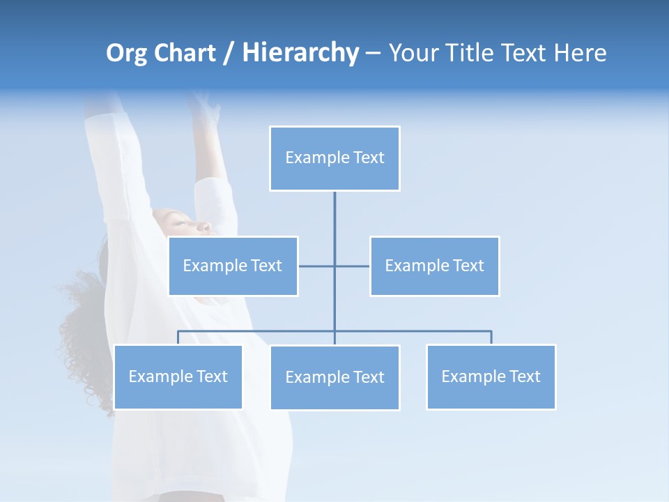 A Woman In A White Shirt Is Reaching Up To The Sky PowerPoint Template