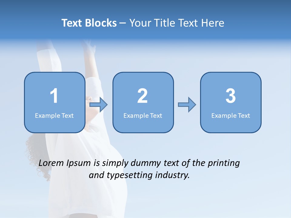 A Woman In A White Shirt Is Reaching Up To The Sky PowerPoint Template