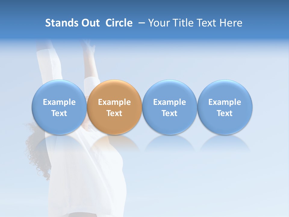 A Woman In A White Shirt Is Reaching Up To The Sky PowerPoint Template