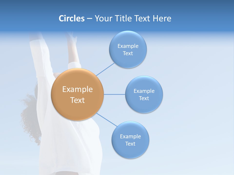 A Woman In A White Shirt Is Reaching Up To The Sky PowerPoint Template