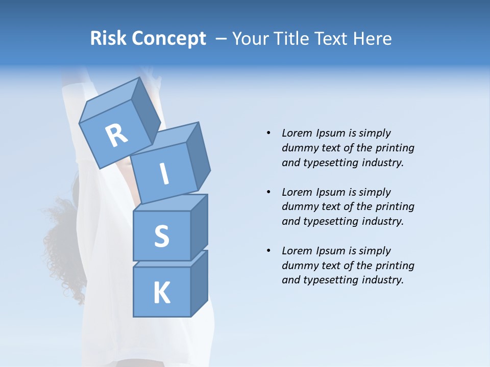 A Woman In A White Shirt Is Reaching Up To The Sky PowerPoint Template