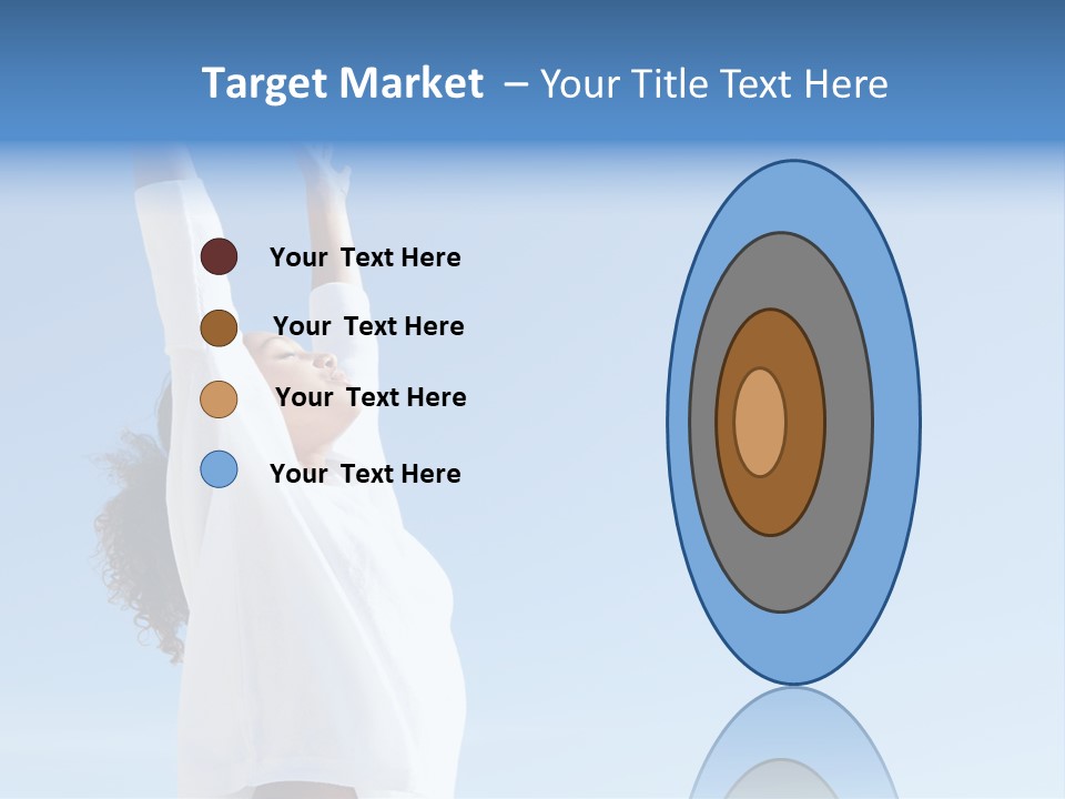A Woman In A White Shirt Is Reaching Up To The Sky PowerPoint Template