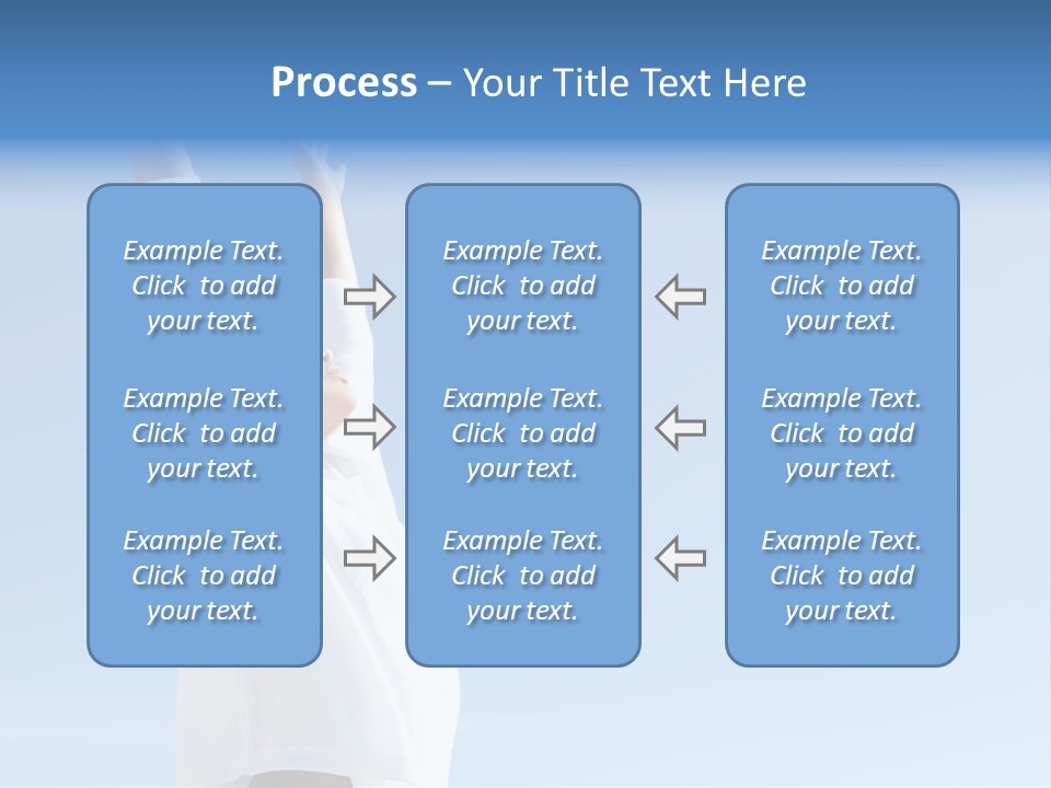 A Woman In A White Shirt Is Reaching Up To The Sky PowerPoint Template