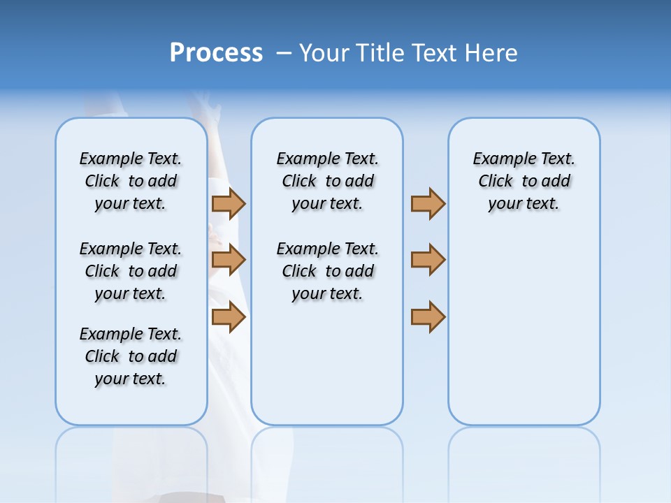 A Woman In A White Shirt Is Reaching Up To The Sky PowerPoint Template