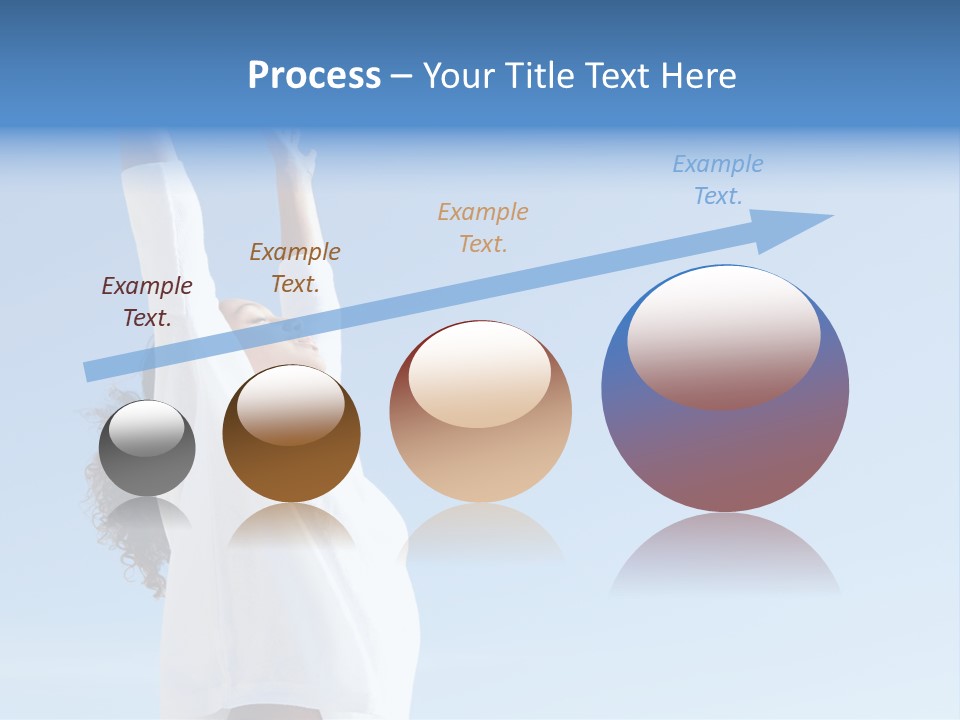 A Woman In A White Shirt Is Reaching Up To The Sky PowerPoint Template