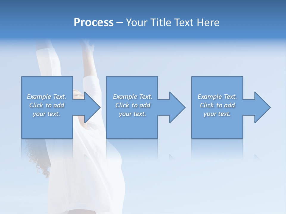 A Woman In A White Shirt Is Reaching Up To The Sky PowerPoint Template