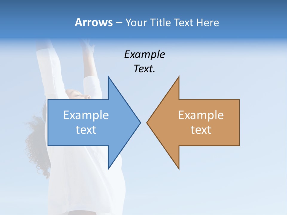 A Woman In A White Shirt Is Reaching Up To The Sky PowerPoint Template