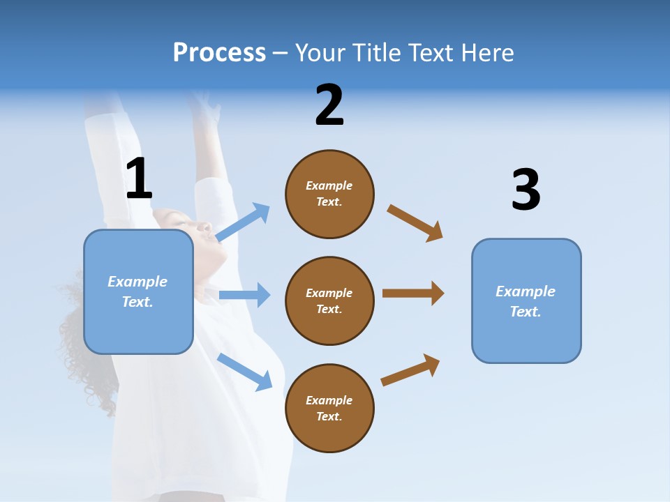 A Woman In A White Shirt Is Reaching Up To The Sky PowerPoint Template