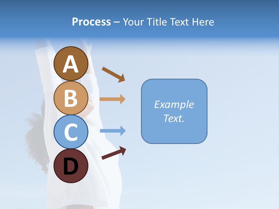 A Woman In A White Shirt Is Reaching Up To The Sky PowerPoint Template