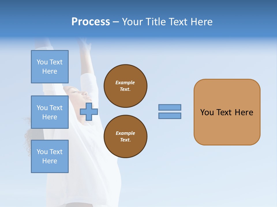 A Woman In A White Shirt Is Reaching Up To The Sky PowerPoint Template