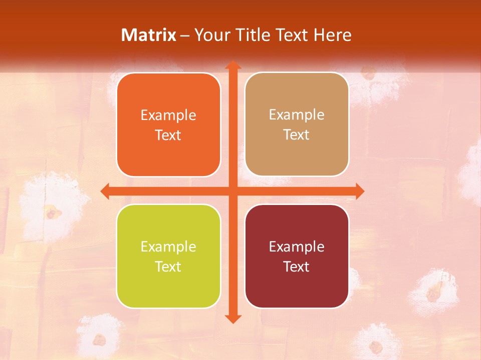 An Orange And Yellow Background With White Flowers PowerPoint Template