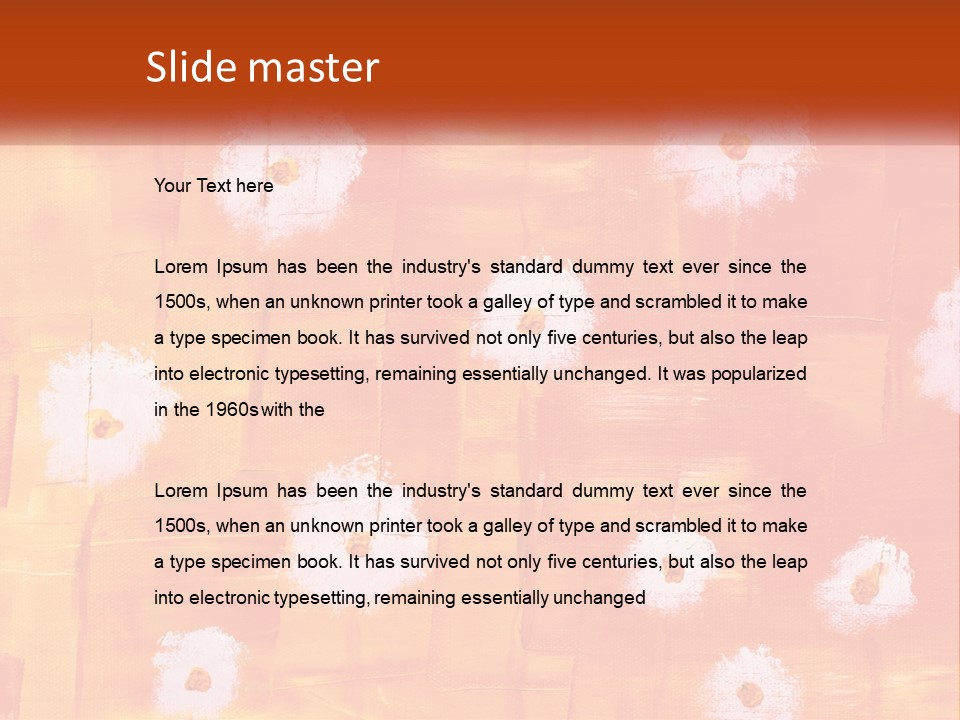 An Orange And Yellow Background With White Flowers PowerPoint Template
