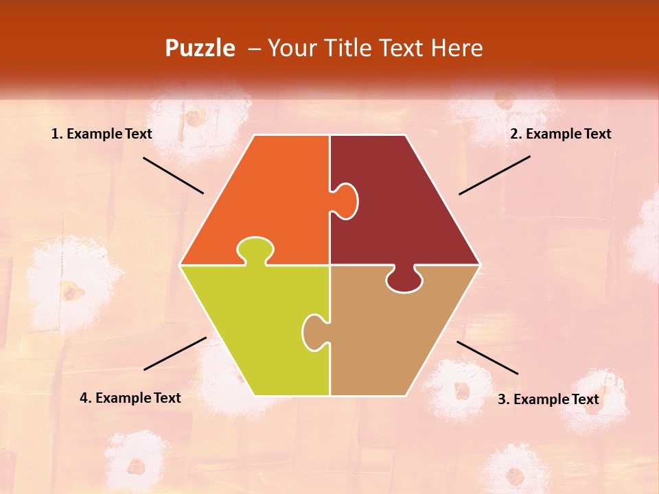 An Orange And Yellow Background With White Flowers PowerPoint Template