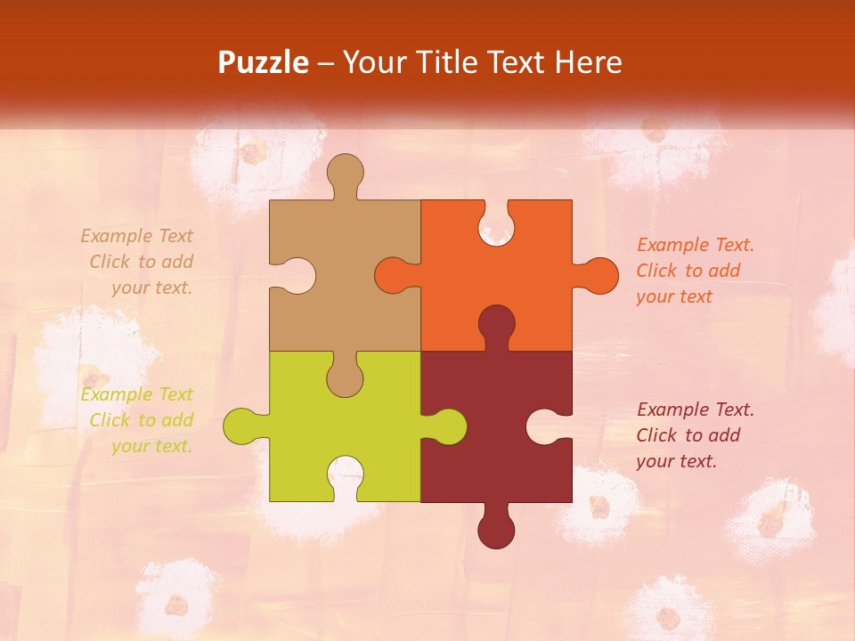 An Orange And Yellow Background With White Flowers PowerPoint Template